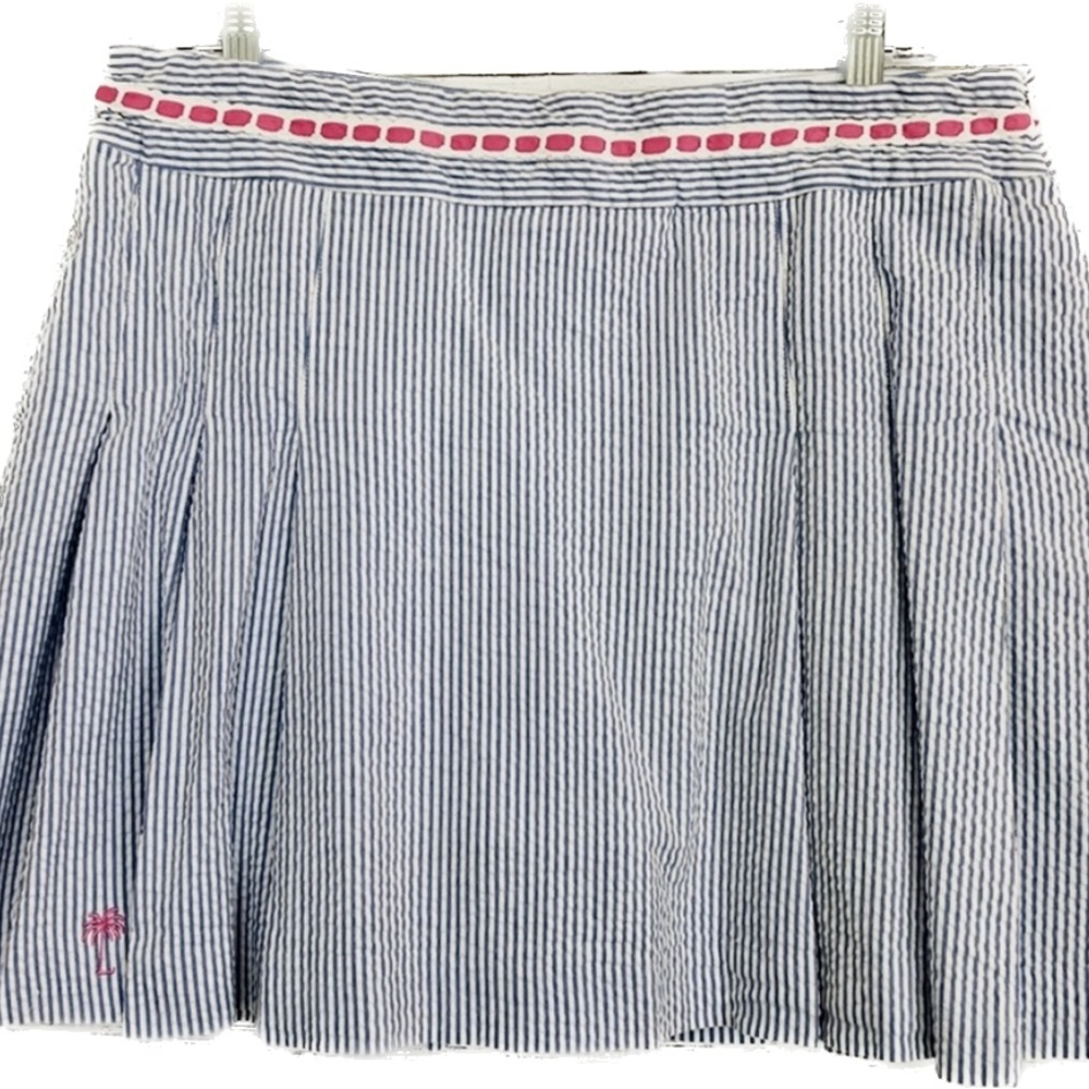 Lilly Pulitzer Blue & White Stripe Seersucker Skort Sz 6